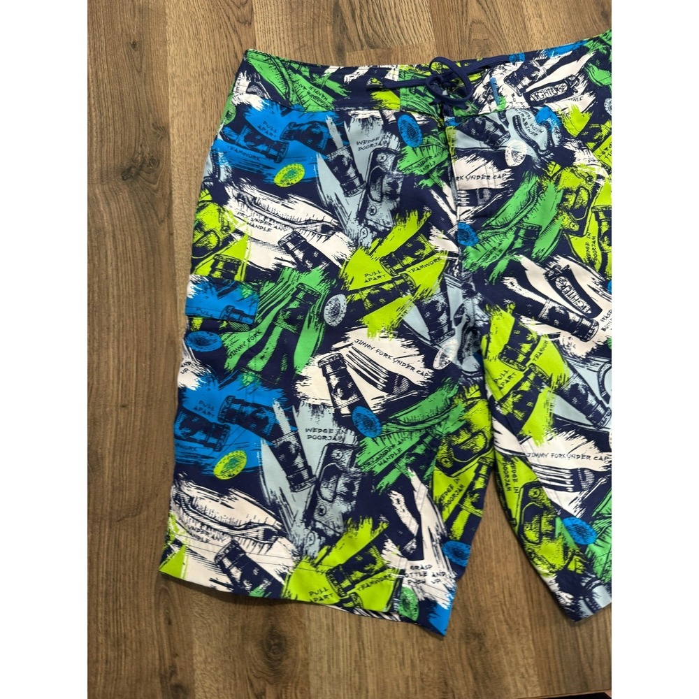 Columbia Shorts Men's Size 34x11 Multicolor Swim Trunks Drawstring Beach Bottles - Picture 5 of 16